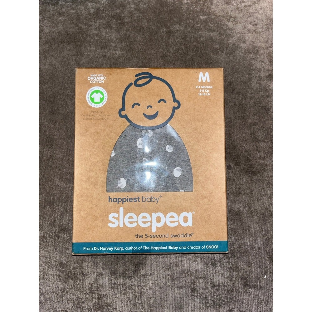 Happiest Baby Sleepea 5-Second Swaddle - 100% Organic Cotton Baby Swaddle -M